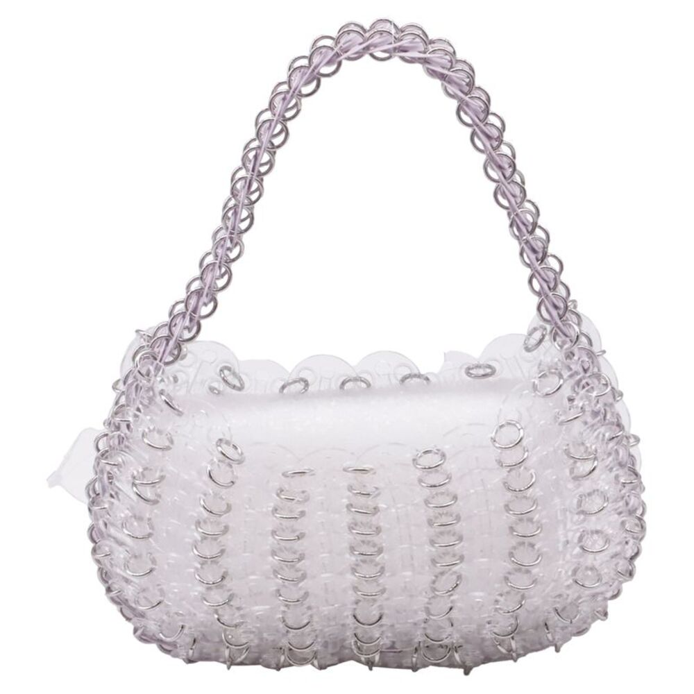 Paco Rabanne Mini Mess Two-Tone Shoulder Bag in White Acrylic